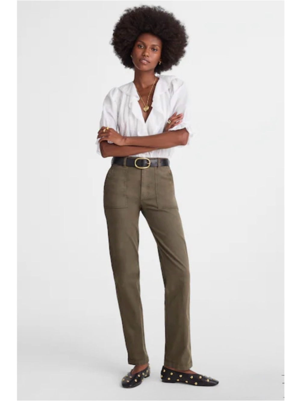NWT Madewell Utility Straight-Leg Pants Faded Olive